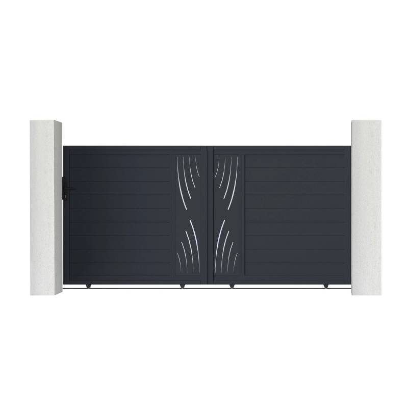 Casanoov Schiebetor 3M Veleta H 160Cm & Gartentür 1M Veleta H 160Cm Aluminium Grau von Casanoov