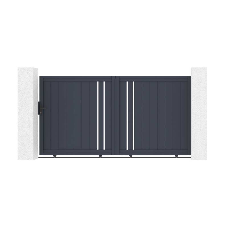 Casanoov Schiebetor 3X1 6M Giona & 2 Eifel Pfosten H 190Cm Grau von Casanoov