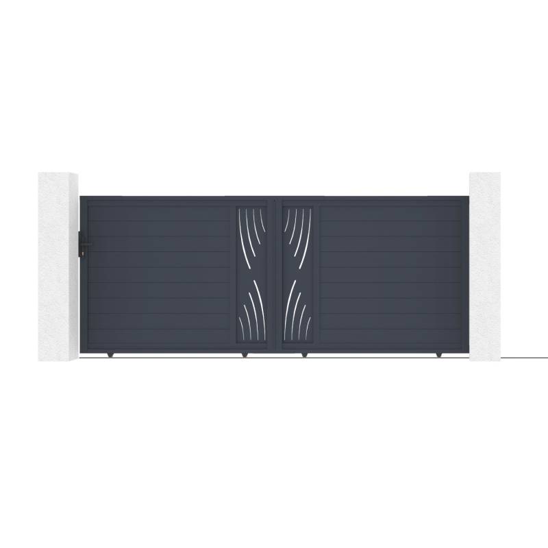 Casanoov Schiebetor 4M Veleta H 160Cm & 2 Pfosten H 190Cm Aluminium Grau von Casanoov