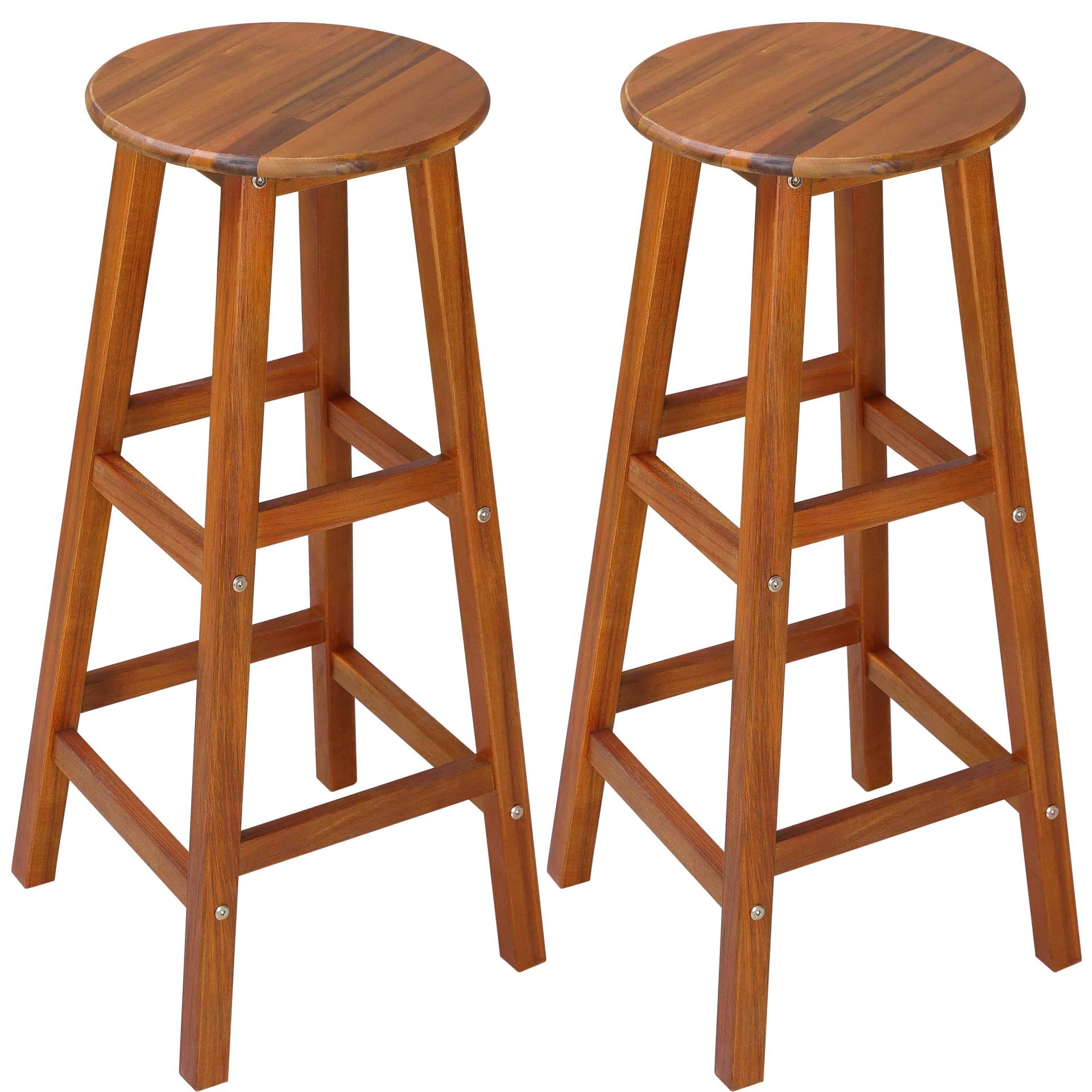 Barhocker 2er-Set Akazienholz 76x34x34cm von Casaria®