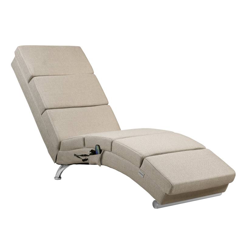 Chaise Lounge London Sand with Massage & Heating Function von Casaria®