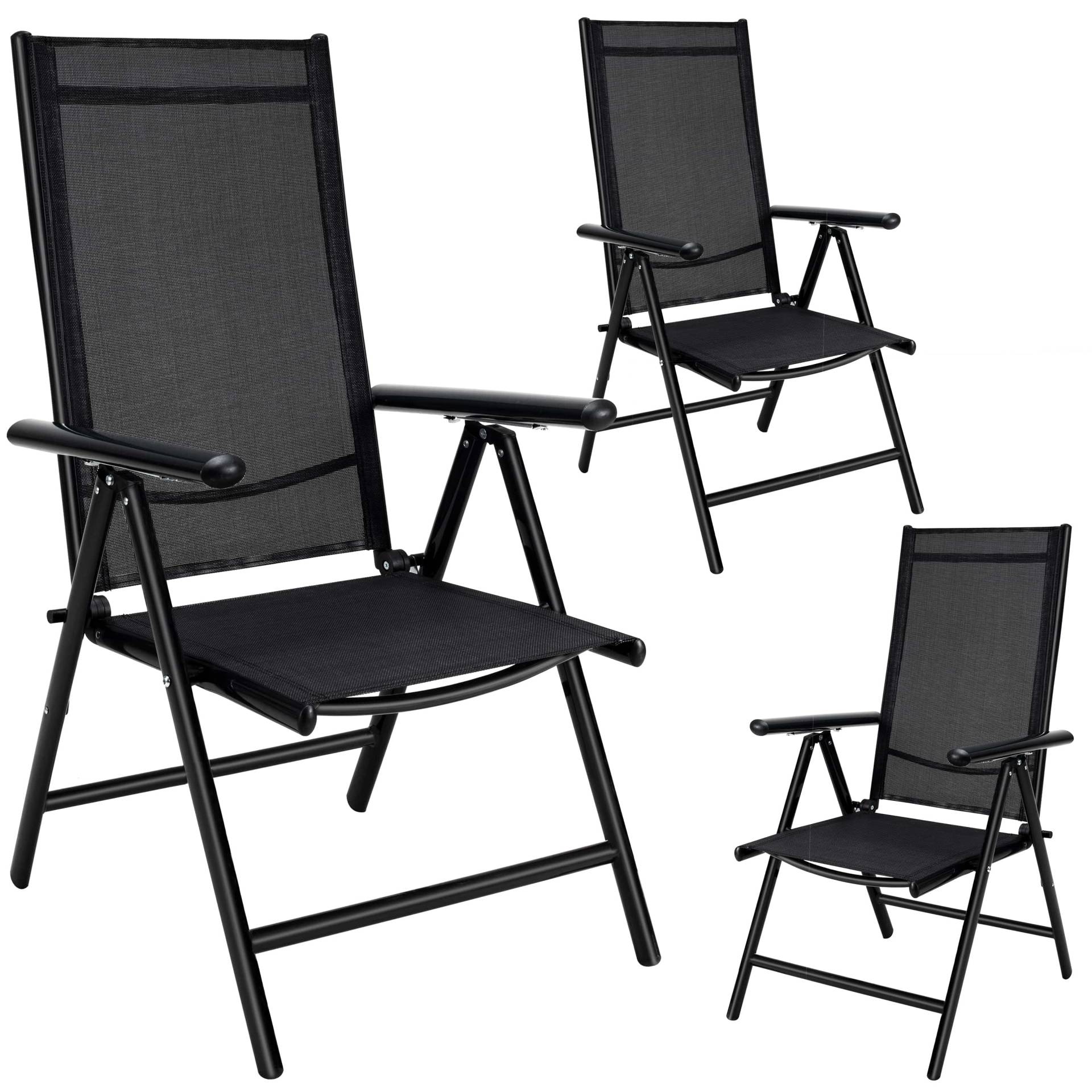 Gartenstuhl Bern 3er-Set Anthrazit von Casaria®