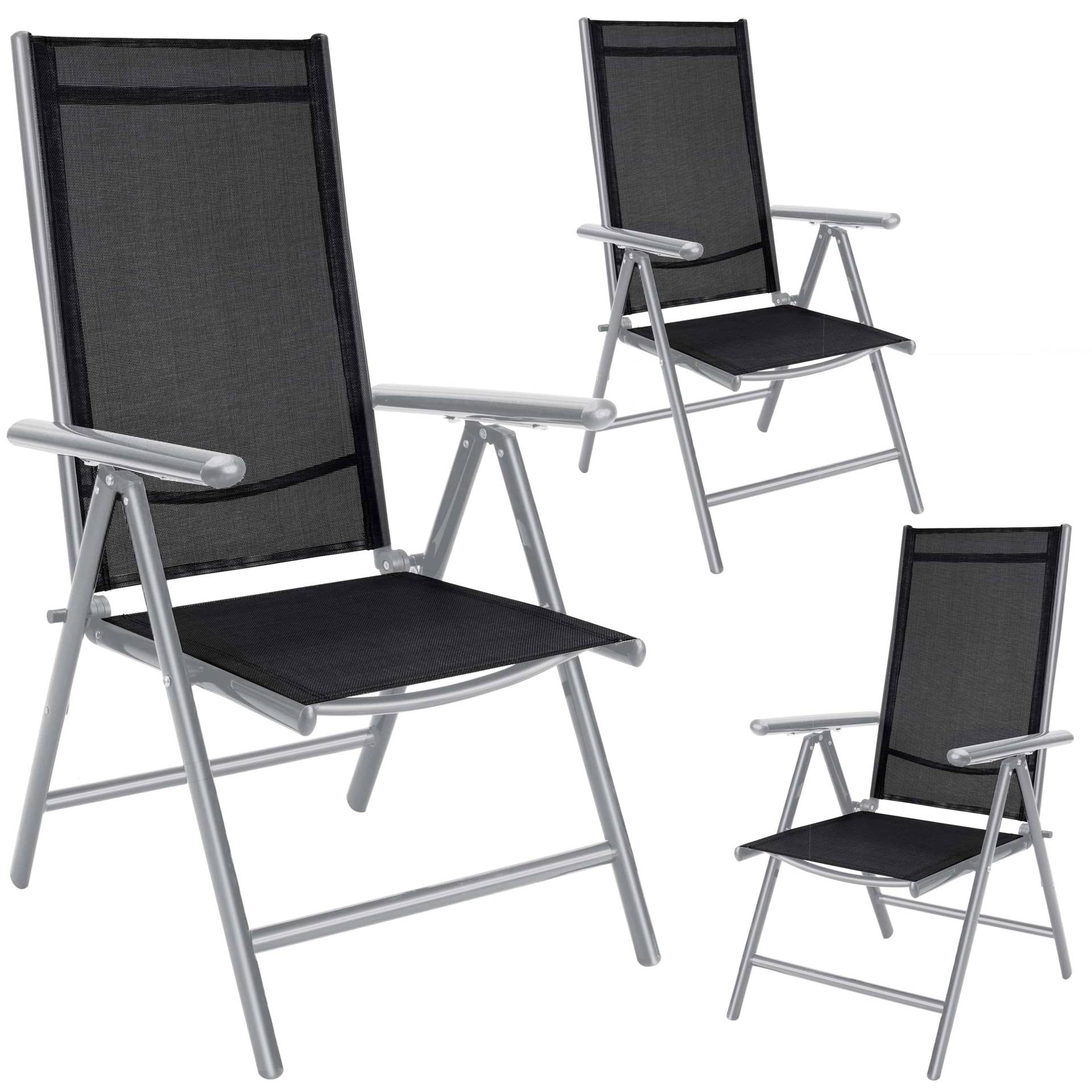 Gartenstuhl Bern 3er-Set Silber von Casaria®