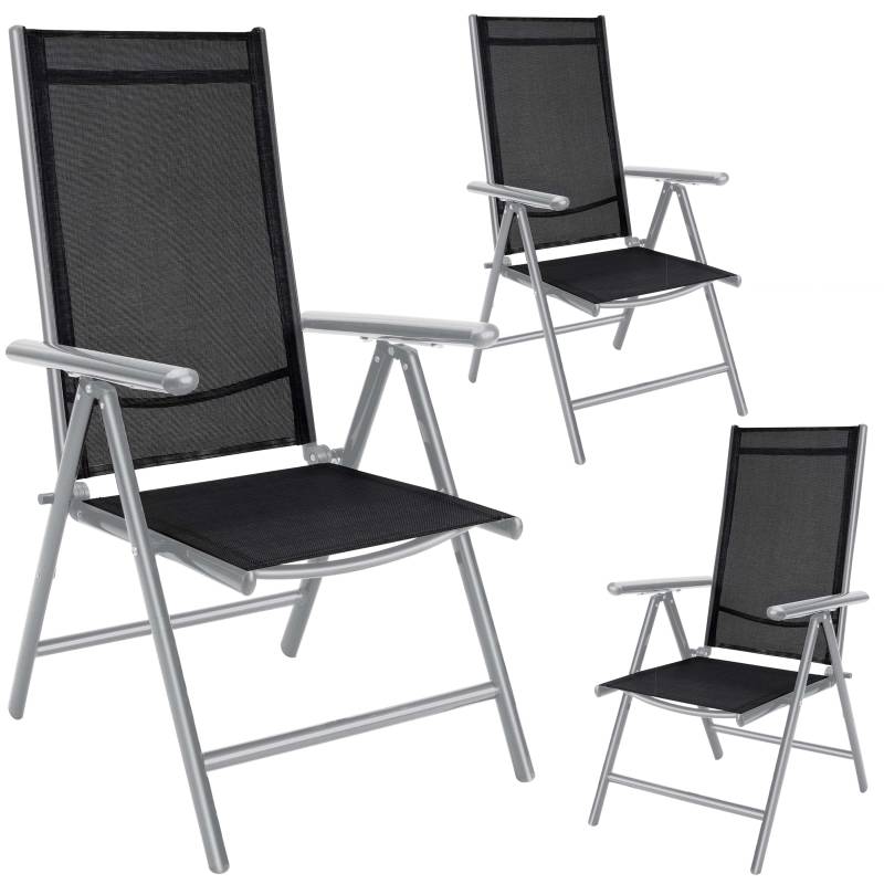 Gartenstuhl Bern 3er-Set Silber von Casaria®
