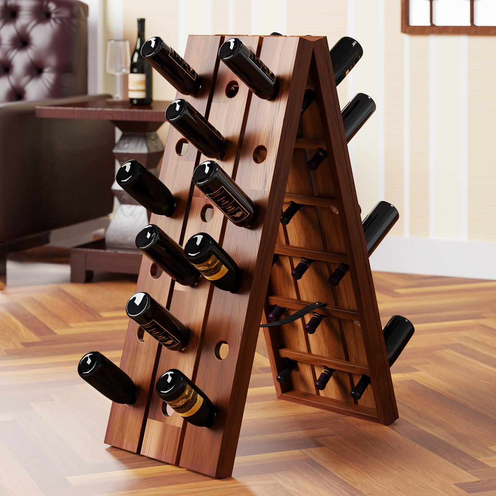 Klappbares Weinregal für 36 Flaschen im stilvollen Design von Casaria®
