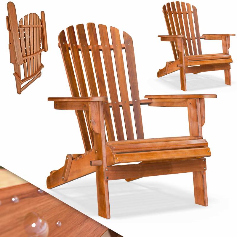 Liegestuhl Adirondack 2er-Set Akazienholz klappbar von Casaria®