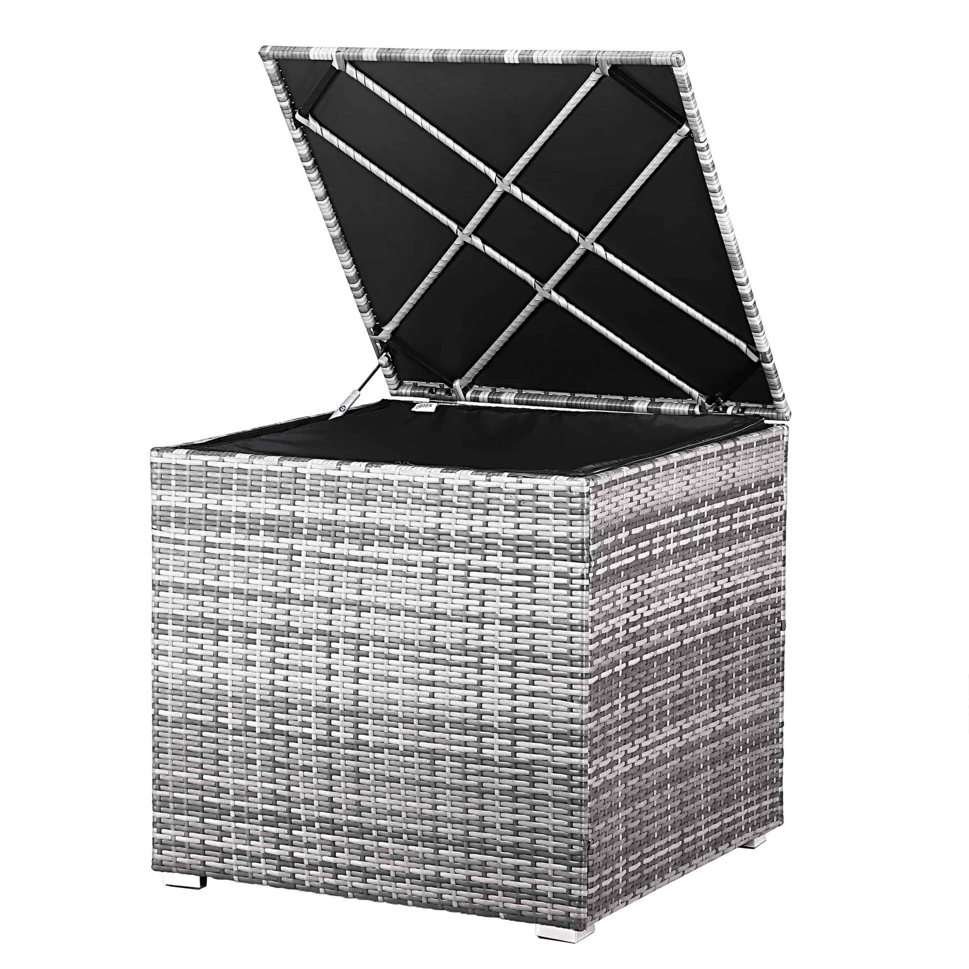 Polyrattan Auflagenbox Grau 75x75x70cm von Casaria®