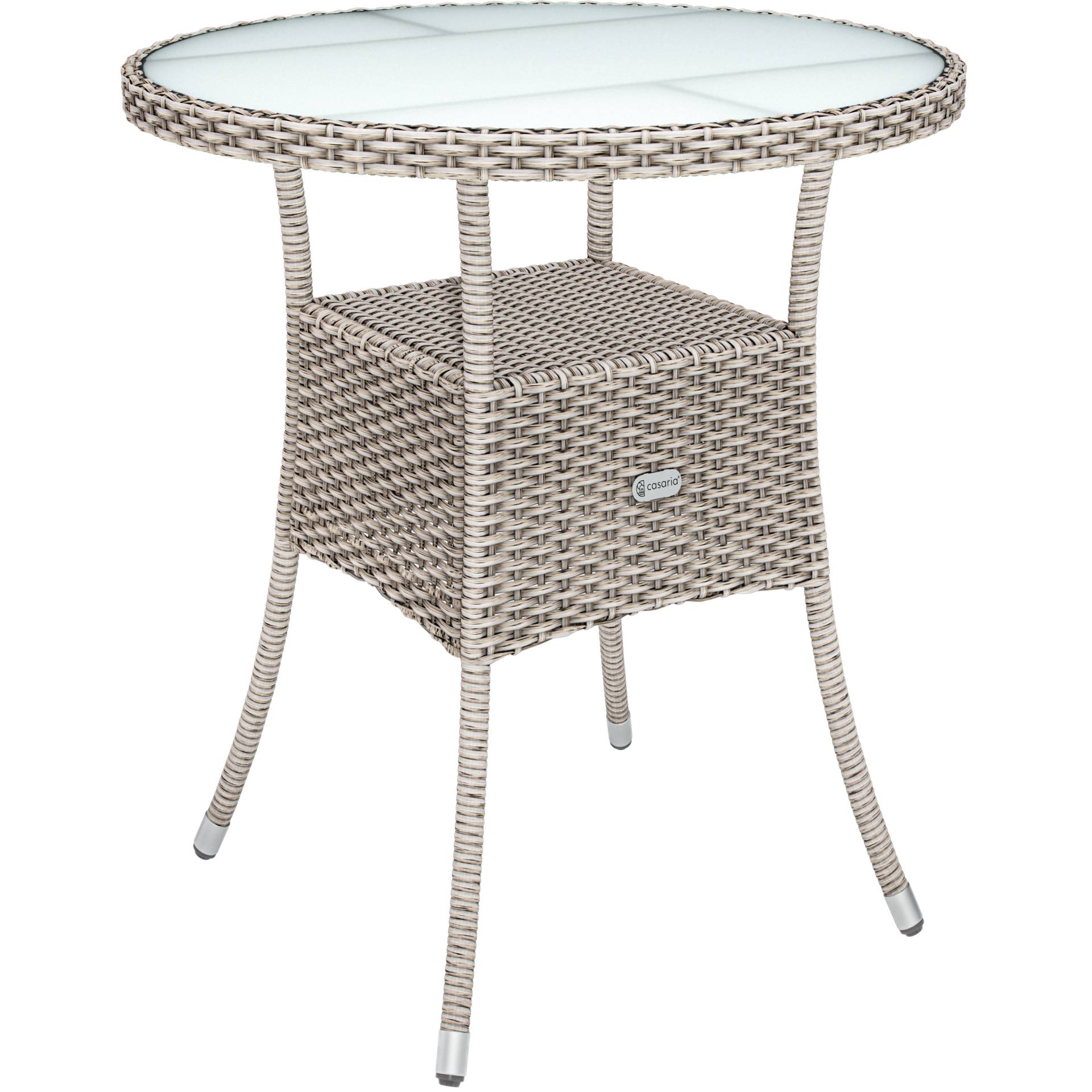 Polyrattan Tisch Creme Ø60cm von Casaria®