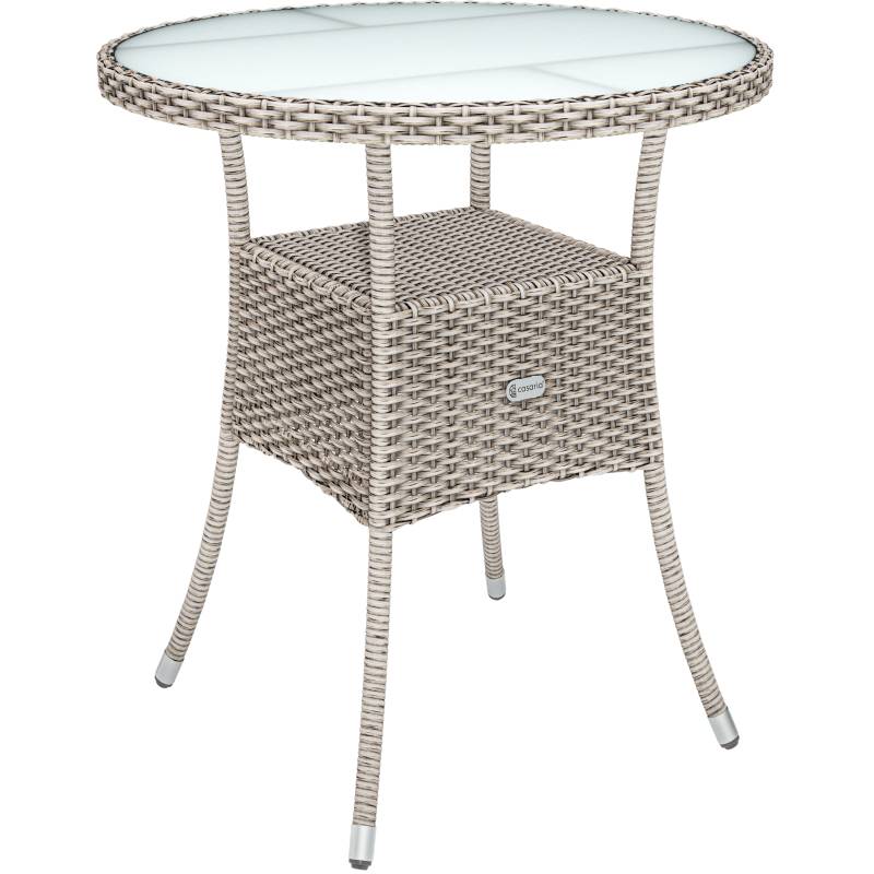 Polyrattan Tisch Creme Ø60cm von Casaria®