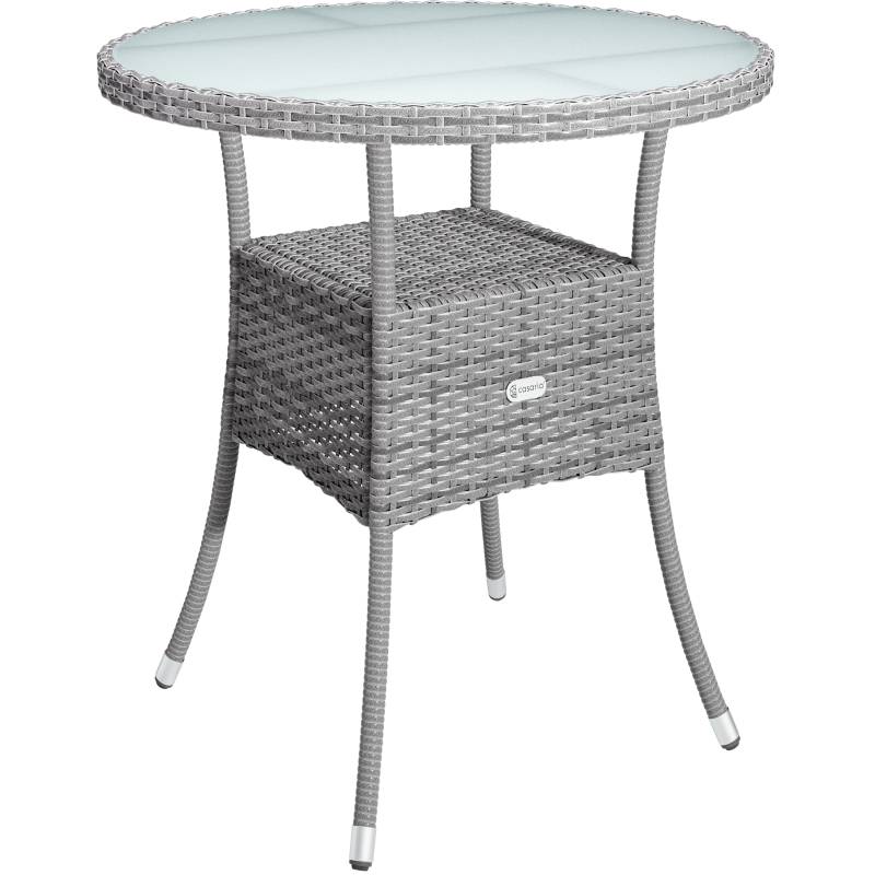 Polyrattan-Tisch Grau rund Ø60cm von Casaria®