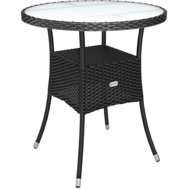 Polyrattan-Tisch Schwarz rund Ø60cm von Casaria®