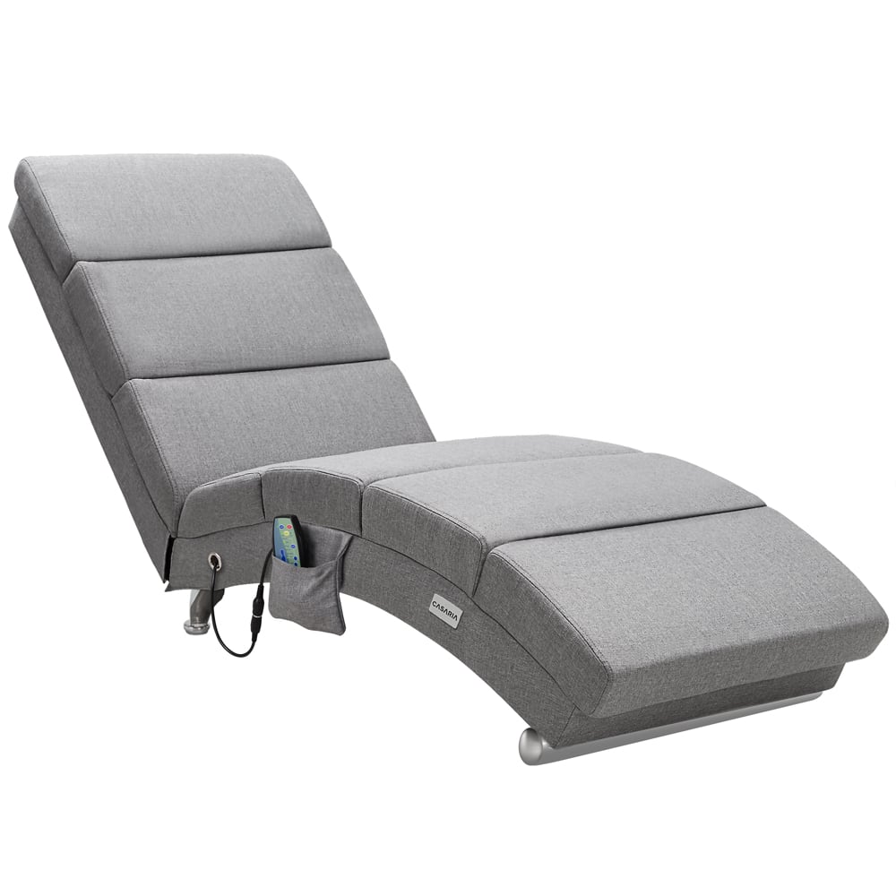Relaxliege London Grau mit Massage- & Heizfunktion von Casaria®