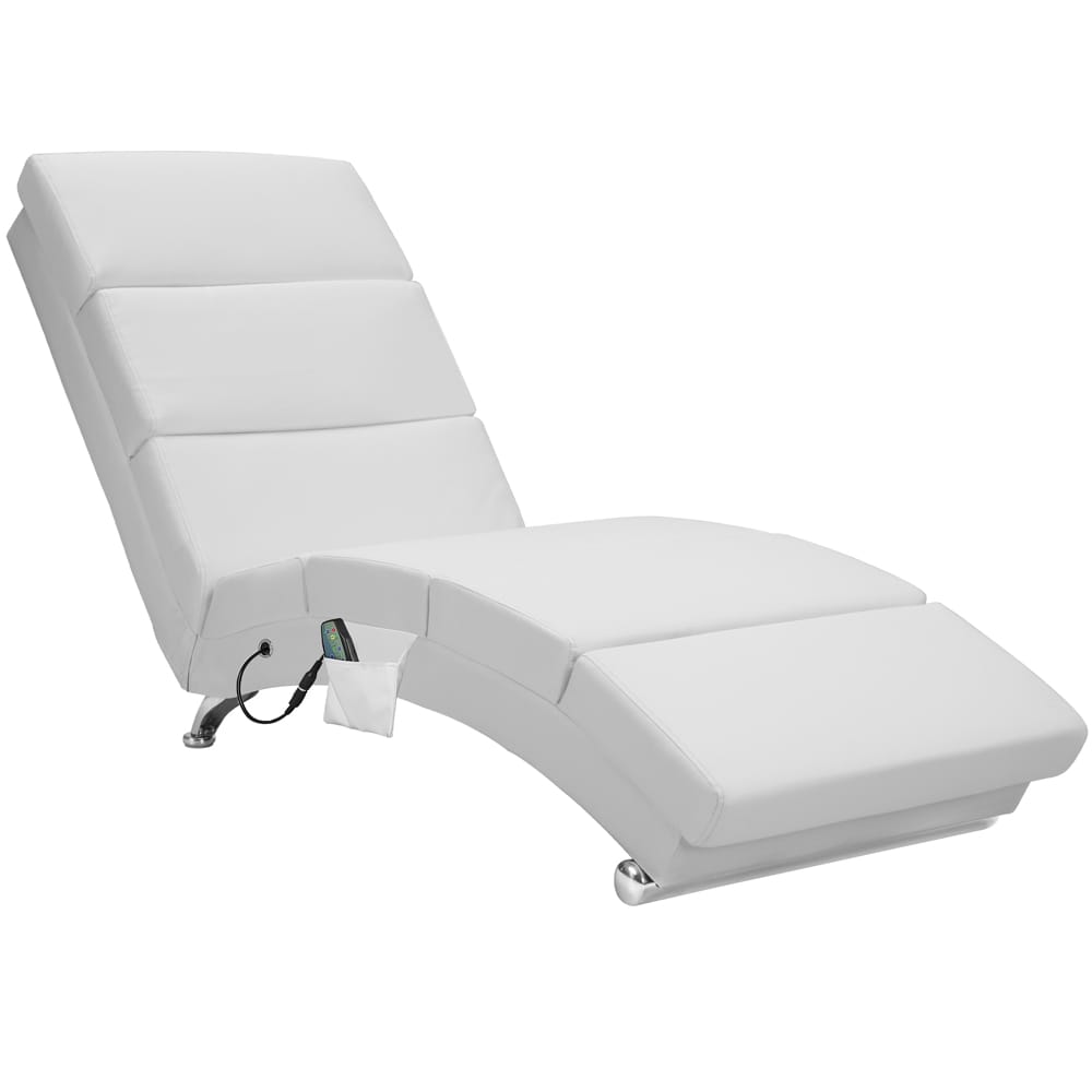 Relaxliege London Weiß mit Massage- & Heizfunktion von Casaria®