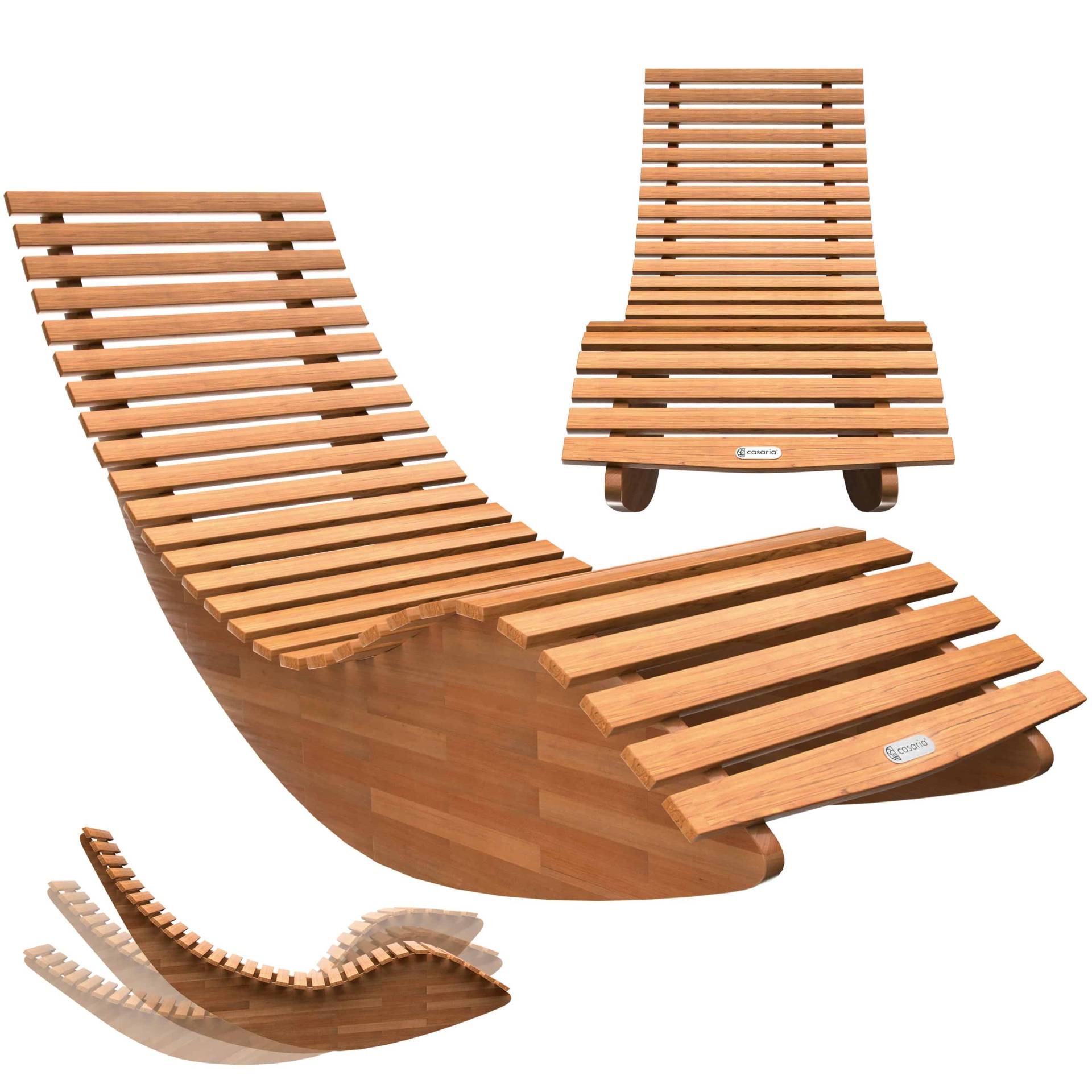 Saunaliege Java 155x60x93cm Akazie FSC®-zertifiziert von Casaria®