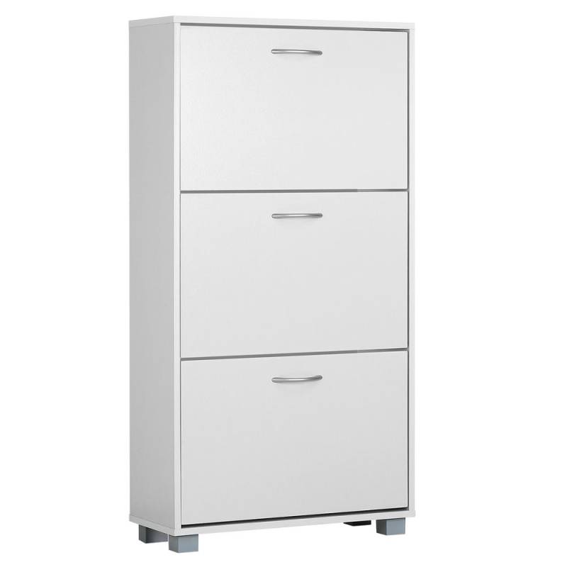 Schuhschrank mit 3 Klappen Weiß von Casaria®