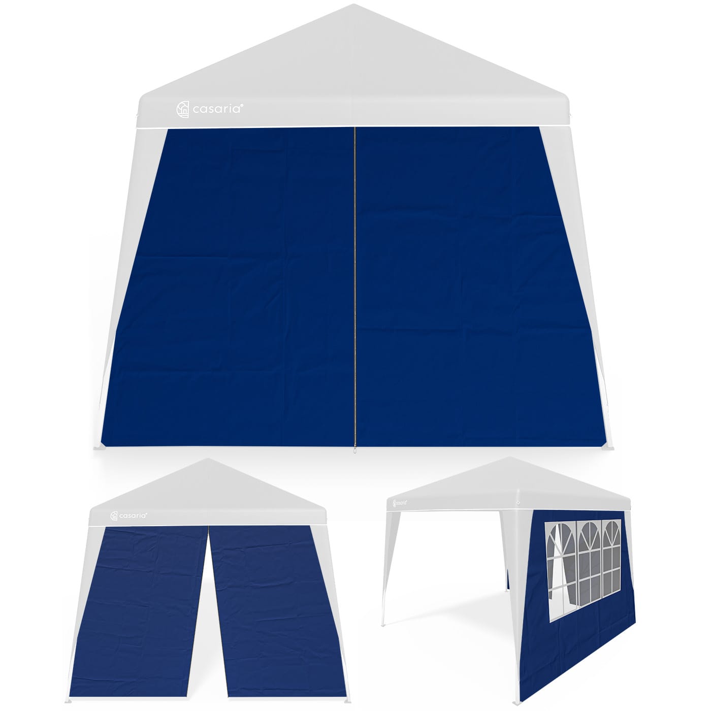 Seitenwand Faltpavillon Capri 2er-Set Blau 3x3m von Casaria®