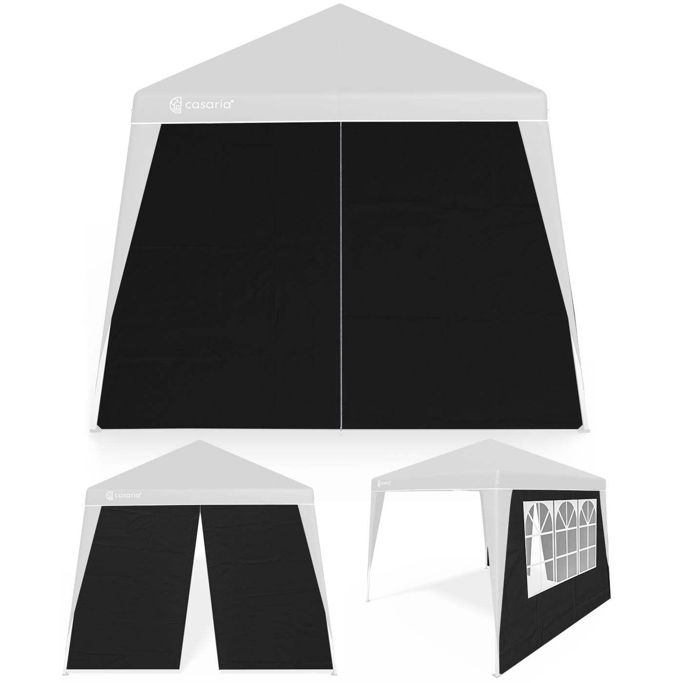 Seitenwand Faltpavillon Capri 2er-Set Schwarz 3x3m von Casaria®