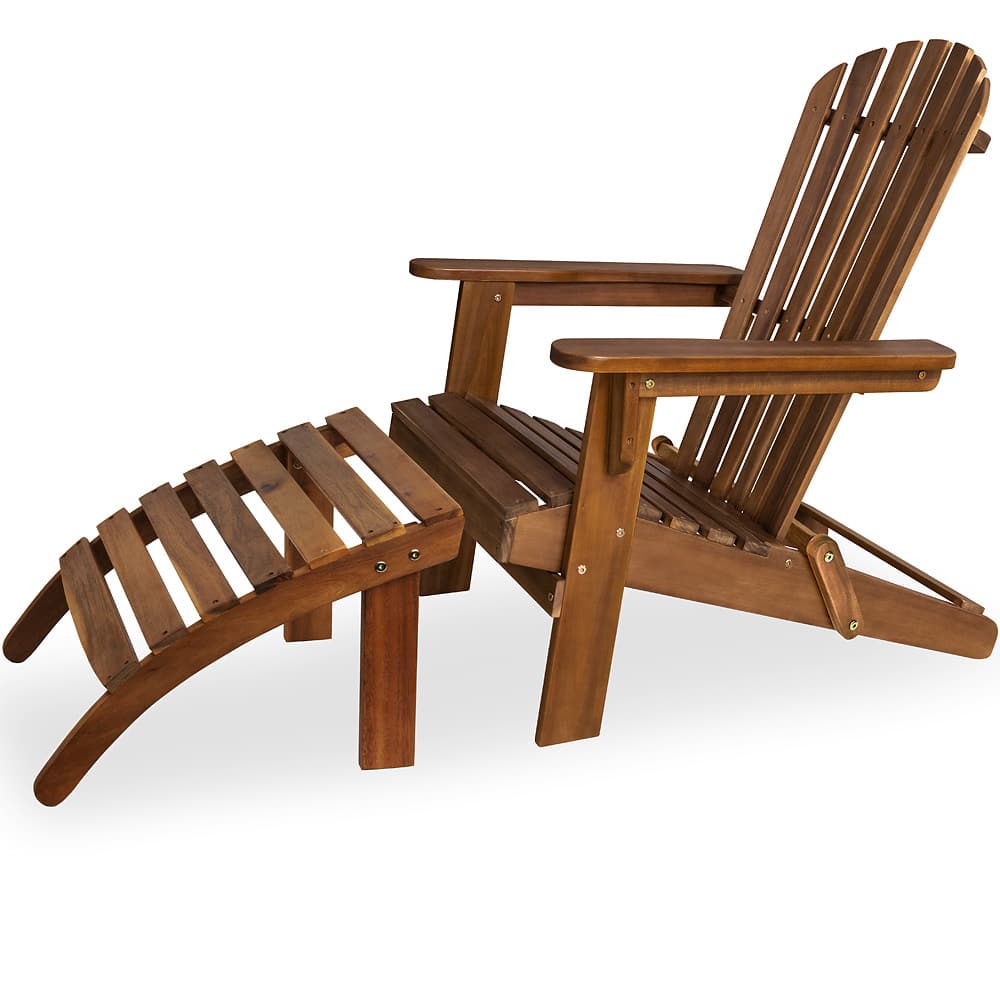 Sonnenstuhl Adirondack Akazienholz inkl. Fußstütze von Casaria®