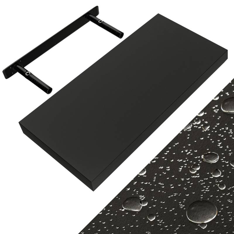 Wandregal Schweberegal 50cm Schwarz + Halterung von Casaria®