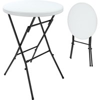 Casaria - 2er Set Stehtisch klappbar 110 cm hoch aus Kunststoff - Bistrotisch Klapptisch Partystehtisch Partytisch Weiß von Casaria