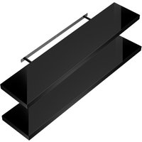 2er Sets Schweberegale 2er Set hochglanz schwarz, 90cm von Casaria