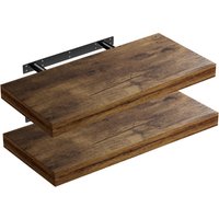 2er Sets Schweberegale 50cm, 2er Set dunkle Eiche von Casaria