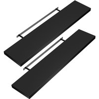 2er Sets Schweberegale 50cm, 2er Set matt schwarz von Casaria
