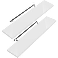 2er Sets Schweberegale 50cm, 2er Set matt weiß von Casaria