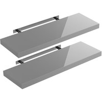 2er Sets Schweberegale 70cm, 2er Set hochglanz grau von Casaria