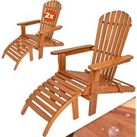 CASARIA® 2x Sonnenliege Holz Wetterfest Klappbar 160kg Belastbarkeit Fußstütze Armlehnen Garten Balkon Terrasse Holzstuhl Liege Ergonomisch Adirondack CASARIA® 2x Sonnenliege Holz Wetterfest Klappbar 160kg Belastbarkeit Fußstütze Armlehnen Garten Balkon Terrasse Holzstuhl Liege Ergonomisch Adirondack von Casaria