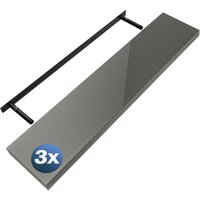 3x Wandregal Holz Hängeregal mit Halterung 15kg Tragkraft Küche Wohnzimmer Flur Regal Schweberegal Bücherregal Holzregal 110cm verschiedene von Casaria