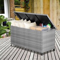 Auflagenbox Polyrattan 122x61x56cm grau von Casaria