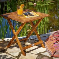 Gartentisch Wetterfest klappbar Holz FSC®-zertifiziert 40kg Belastbarkeit 46x46cm Garten Balkon Terrasse Balkontisch Holztisch Beistelltisch - Casaria von Casaria