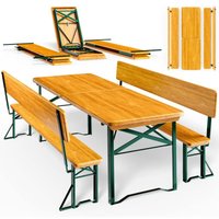 CASARIA® Bierzeltgarnitur mit Lehne 170cm Klappbar Stabil 2x Bierbank 1x Breiter Tisch Holz Biertischgarnitur Festzeltgarnitur Biergartengarnitur CASARIA® Bierzeltgarnitur mit Lehne 170cm Klappbar Stabil 2x Bierbank 1x Breiter Tisch Holz Biertischgarnitur Festzeltgarnitur Biergartengarnitur von Casaria
