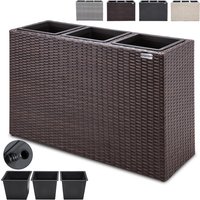 Casaria Blumenkasten Polyrattan 3er 83 x 60 x 30,5cm grau von Casaria