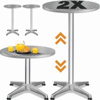 CASARIA® 2er Set Stehtisch Höhenverstellbar 70cm / 115cm Hoch Stabil Aluminium Rund Ø 60cm Wetterfest Indoor Outdoor Bistrotisch Biertisch Partytisch von Casaria