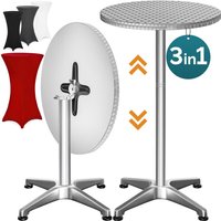 CASARIA® 2in1 Stehtisch mit Husse Klappbar Höhenverstellbar 70 cm / 115 cm Hoch Alu Rund Ø60 cm Wetterfest Outdoor Bistro Garten Party Biertisch Rot von Casaria