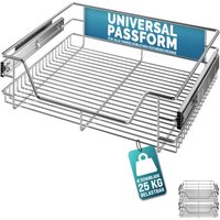 CASARIA® 2x Teleskopschublade Schrank Schubladen Ausziehbar 60cm 20kg Belastbar Verchromt Korbauszug mit Zubehör Haushalt Küchenschrank Kleiderschrank von Casaria