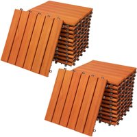Holzfliesen FSC®-zertifiziertes Akazien- Eukalyptusholz 30x30cm Fliese Stecksystem Mosaik zuschneidbar Terrasse Balkon Sets 22x Eukalyptus - Casaria von Casaria