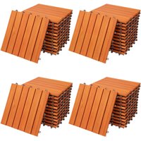 Holzfliesen FSC®-zertifiziertes Akazien- Eukalyptusholz 30x30cm Fliese Stecksystem Mosaik zuschneidbar Terrasse Balkon Sets 44x Eukalyptus - Casaria von Casaria