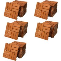 CASARIA® Holzfliesen FSC®-zertifiziertes Akazien- Eukalyptusholz 30x30cm Fliese Stecksystem Mosaik zuschneidbar Terrasse Balkon Sets 55x Akazie Mosaik von Casaria