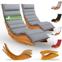 CASARIA® JAVA Sonnenliege inkl. Auflage Holz Wetterfest Klappbar Ergonomisch 160kg Belastbarkeit FSC®-zertifiziert Garten Liege 195x60cm Farbauswahl von Casaria