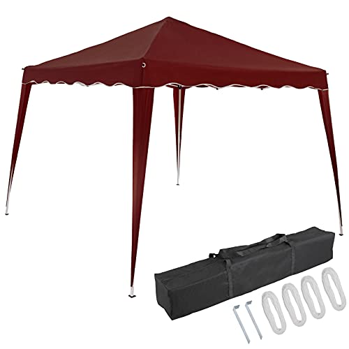 CASARIA® Pavillon Capri 3x3m Pop-Up UV-Schutz 50+ Wasserdicht Winterfest mit Tasche Faltbar Stabil Camping Garten Faltpavillon Partyzelt Rot von Casaria