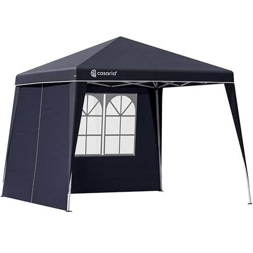 CASARIA® Pavillon Pop-Up 3x3m inkl. 2X Seitenteile Farbauswahl UV-Schutz 50+ inkl. Tasche wasserdicht faltbar Faltpavillon Festival Capri Anthrazit von Casaria