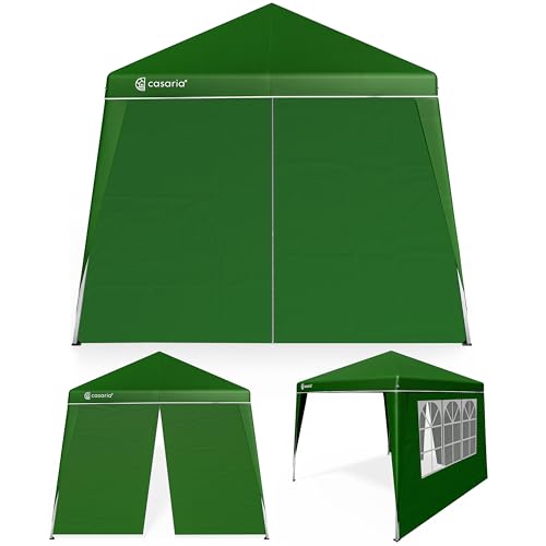 CASARIA® Pavillon Pop-Up 3x3m inkl. 2X Seitenteile Farbauswahl UV-Schutz 50+ inkl. Tasche wasserdicht faltbar Faltpavillon Zelt Festival Capri Grün von Casaria