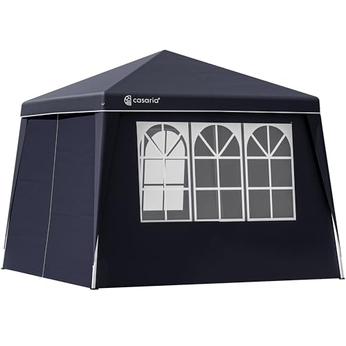CASARIA® Pavillon Pop-Up 3x3m inkl. 4X Seitenteile Farbauswahl UV-Schutz 50+ inkl. Tasche wasserdicht faltbar Faltpavillon Festival Capri Anthrazit von Casaria