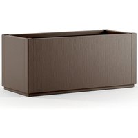 CASARIA® Pflanzkasten Ethica 80x36x36cm 80L witterungsbeständig UV-stabil recycelter Kunststoff Ablaufboden 2er 4er Set Braun von Casaria