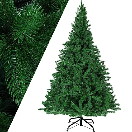 CASARIA® Weihnachtsbaum künstlich 140cm wie echt Edeltanne Spitzguss Metallständer schneller Aufbau Weihnachten Tannenbaum Christbaum Grün 470 Spitzen von Casaria