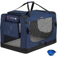 Cadoca Tiertransportbox XXXL 101x69x70cm navyblau von Casaria