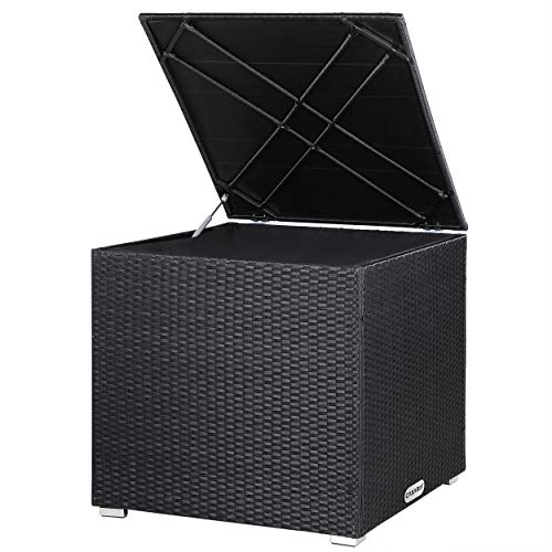 Casaria® Auflagenbox Kissenbox 318 L Garten Aufbewahrungsbox Polyrattan Schwarz von Casaria